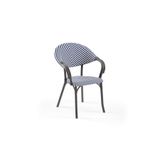 Tilia Flash-N Polipropilen Kollu Sandalye Antrasit Ayak Mavi Beyaz File - Bahçe, Balkon, Dış Mekan, Kafe