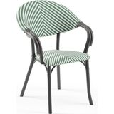 Tilia Flash-N Polipropilen Kollu Sandalye Antrasit Ayak Yeşil Beyaz File - Bahçe, Balkon, Dış Mekan, Kafe, Restoran İçin - Yeşil - Beyaz