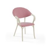 Tilia Flash-N Polipropilen Kollu Sandalye Bej İskelet - Bahçe, Balkon, Teras, Havuz Kenarı, İç ve Dış Mekan, Kafe, Restoran İçin, İstiflenebilir, UV Korumalı, Dayanıklı (Bej Kırmızı Beyaz)
