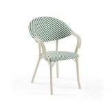 Tilia Flash-N Polipropilen Kollu Sandalye Bej İskelet - Bahçe, Balkon, Teras, Havuz Kenarı, İç ve Dış Mekan, Kafe, Restoran İçin, İstiflenebilir, UV Korumalı, Dayanıklı (Bej Yeşil Beyaz)