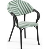 Tilia Flash-N Polipropilen Kollu Sandalye Siyah Ayak Yeşil Beyaz File - Bahçe, Balkon, Dış Mekan, Kafe, Restoran Için - Yeşil - Beyaz