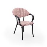 Tilia Flash-N Polipropilen Kollu Sandalye Siyah İskelet - Bahçe, Balkon, Teras, Havuz Kenarı, İç ve Dış Mekan, Kafe, Restoran İçin, İstiflenebilir, UV Korumalı (Kırmızı Beyaz)