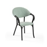Tilia Flash-N Polipropilen Kollu Sandalye Siyah İskelet - Bahçe, Balkon, Teras, Havuz Kenarı, İç ve Dış Mekan, Kafe, Restoran İçin, İstiflenebilir, UV Korumalı (Yeşil Beyaz)