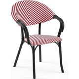 Tilia Flash-N Polipropilen Kollu Sandalye Venge Ayak Kırmızı Beyaz File - Bahçe, Balkon, Dış Mekan, Kafe, Restoran Için - Beyaz - Kahverengi