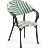Tilia Flash-N Polipropilen Kollu Sandalye Venge Ayak Yeşil Beyaz File - Bahçe, Balkon, Dış Mekan, Kafe, Restoran Için - Yeşil - Kahverengi