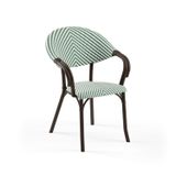 Tilia Flash-N Polipropilen Kollu Sandalye Venge İskelet - Bahçe, Balkon, Teras, Veranda, Havuz Kenarı, İç ve Dış Mekan, Kafe, Restoran İçin, İstiflenebilir (Yeşil Beyaz)