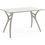 Tilia Ivy-L Polipropilen Masa Vizon Ayak, Terrazzo Desen Kompakt Tabla 77X120 cm - Dış Mekan, Bahçe, Balkon, Kafe, Restoran Için - Kiremit