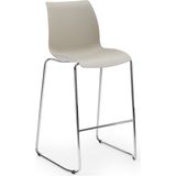 Tilia Laser-M Polipropilen Bar Sandalyesi 75 cm Bej - Metal Ayak, Mutfak, Kafe, Restoran, Iç Mekan - Krom - Kapiçino