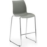 Tilia Laser-M Polipropilen Bar Sandalyesi 75 cm Çimento Gri - Metal Ayak, Mutfak, Kafe, Restoran, Iç Mekan - Krom - Gri