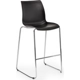 Tilia Laser-M Polipropilen Bar Sandalyesi 75 cm Siyah - Metal Ayak, Mutfak, Kafe, Restoran, Iç Mekan - Gümüş