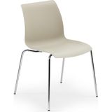 Tilia Laser-M Polipropilen Sandalye Bej - Mutfak, Kafe, Restoran İçin, İç Mekan, Krom Metal Ayak