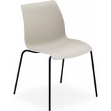 Tilia Laser-M Polipropilen Sandalye Bej, Siyah Metal Ayak - Mutfak, Kafe, Restoran İçin, İç Mekan,