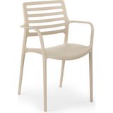 Tilia Louise-XL Polipropilen Kollu Sandalye Bej - Bahçe, Balkon, Dış Mekan, Kafe, Restoran İçin