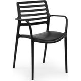 Tilia Louise-XL Polipropilen Kollu Sandalye Siyah - Bahçe, Balkon, Dış Mekan, Kafe, Restoran İçin