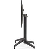 Tilia Moon-C Polipropilen Katlanır Masa Antrasit Ayak, Siyah Mermer Desen Kompakt Tabla Ø60 cm - Bahçe, Balkon, Restoran, Dış Mekan - Antrasit - Siyah