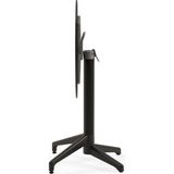 Tilia Moon-C Polipropilen Katlanır Masa Siyah Ayak, Terrazzo Desen Kompakt Tabla Ø60 cm - Bahçe, Balkon, Restoran, Dış Mekan - Kiremit