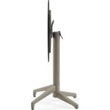 Tilia Moon-C Polipropilen Katlanır Masa Vizon Ayak, Terrazzo Desen Kompakt Tabla Ø60 cm - Bahçe, Balkon, Restoran, Dış Mekan - Tuğla Kırmızısı