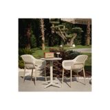 Tilia Moon Polipropilen Katlanır Masa Ø60 cm Bej - Bahçe, Balkon, Kafe, Restoran İçin, İç ve Dış Mekan