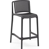 Tilia Nes Polipropilen Bar Sandalyesi 65 cm Antrasit - Mutfak, Kafe, Restoran, Teras, Havuz Kenarı, İç ve Dış Mekan İçin