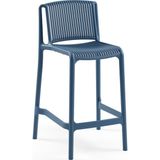 Tilia Nes Polipropilen Bar Sandalyesi 65 cm Saks Mavi - Mutfak, Kafe, Teras, Restoran, İç ve Dış Mekan İçin - Mavi - Siyah