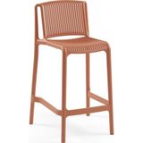 Tilia Nes Polipropilen Bar Sandalyesi 65 cm Terrakota - Mutfak, Kafe, Teras, Havuz Kenarı, Restoran, İç ve Dış Mekan İçin - Kiremit - Krem
