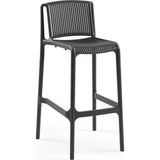 Tilia Nes Polipropilen Bar Sandalyesi 75 cm Antrasit - Mutfak, Kafe, Restoran, Teras, Havuz Kenarı, İç ve Dış Mekan İçin