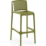 Tilia Nes Polipropilen Bar Sandalyesi 75 cm Haki - Mutfak, Kafe, Bahçe, Balkon, Teras, Restoran, İç ve Dış Mekan İçin