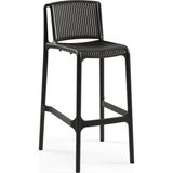 Tilia Nes Polipropilen Bar Sandalyesi 75 cm - Mutfak, Kafe, Restoran, Iç ve Dış Mekan Için - Siyah