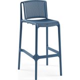 Tilia Nes Polipropilen Bar Sandalyesi 75 cm Saks Mavi - Mutfak, Balkon, Kafe, Teras, Restoran, İç ve Dış Mekan İçin - Mavi - Siyah
