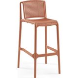 Tilia Nes Polipropilen Bar Sandalyesi 75 cm Terrakota - Mutfak, Kafe, Restoran, İç ve Dış Mekan İçin - Kiremit - Krem