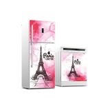 Tilki Dünyası 0028 Paris Desenli Buzdolabı Stickerı