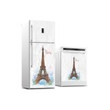 Tilki Dünyası 0031 Paris Desenli Buzdolabı Stickerı