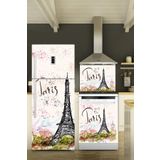 Tilki Dünyası 0035 Paris Buzdolabı-Bulaşık Makinesi-Ocak Arkası Sticker Set