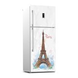 Tilki Dünyası 0141-BUZD000031 Paris Buzdolabı Kapağı Kaplama Sticker