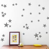 Tilki Dünyası 66 Adet Koyu Gri Yıldızlar Çocuk ve Bebek Odası Duvar Stickerı