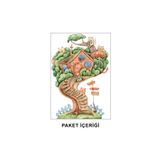 Tilki Dünyası Ağaç Ev Ve Kediler Çocuk Odası Duvar Sticker