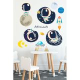 Tilki Dünyası Astronot Sticker Serisi Çocuk Odası Duvar Sticker