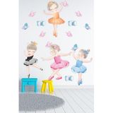 Tilki Dünyası Balerin Kızlar Ve Kelebekler Çocuk Odası Duvar Sticker