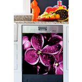 Tilki Dünyası BLSK000048 Su Damlası ve Çiçek Bulaşık Makinası Kapak Stickerı