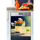 Tilki Dünyası BLSK000060 Saksıda Çiçekler Bulaşık Makinası Kapak Stickerı