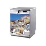 Tilki Dünyası BLSK0008 Santorini Manzarası Bulaşık Makinası Stickerı