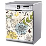Tilki Dünyası BLSK0014 Floral Bulaşık Makinası Stickerı