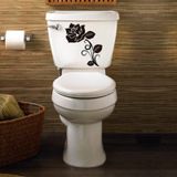 Tilki Dünyası Floral Gül Klozet Kapağı ve Banyo Sticker