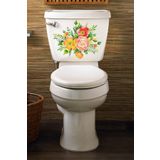 Tilki Dünyası Renkli Çiçekler Klozet Kapağı ve Banyo Sticker