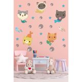 Tilki Dünyası Sevimli Kedi Balıkları Deniz Kaplumbağaları Ve Balıklar Deko Çocuk Odası Duvar Sticker