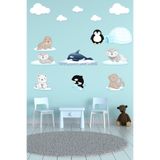 Tilki Dünyası Sevimli Kutup Hayvanları Çocuk Odası Duvar Sticker