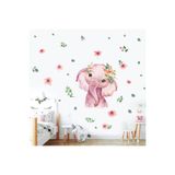 Tilki Dünyası Sevimli Pembe Fil Çocuk Odası Duvar Sticker