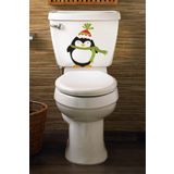 Tilki Dünyası Sevimli Penguen Klozet Kapağı ve Banyo Sticker
