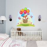 Tilki Dünyası Sevimli Tilki ve Balonlar Konsept Çocuk Odası Duvar Stickerı