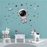 Tilki Dünyası T0335 ST Sevimli Astronot Uzayda Çocuk Odası Duvar Sticker
